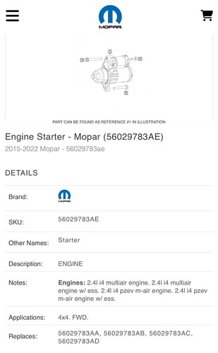 New genuine mopar 56029783af - new,